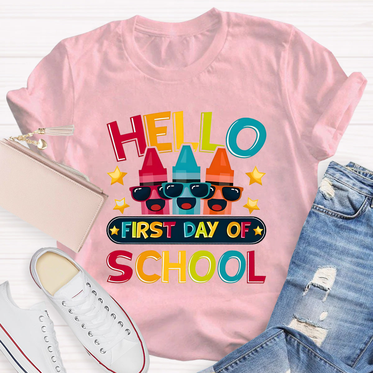 Hello First Day Of School Teacher T-Shirt