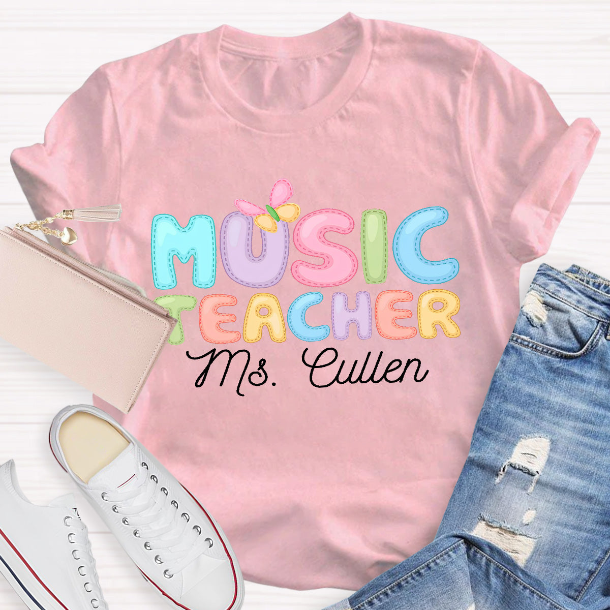 Personalize Name Music Teacher T-Shirt