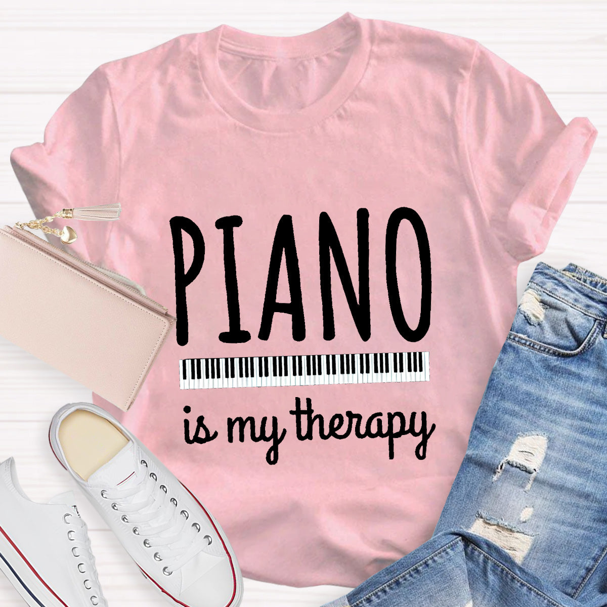 Piano Is My Therapy Teacher T-Shirt