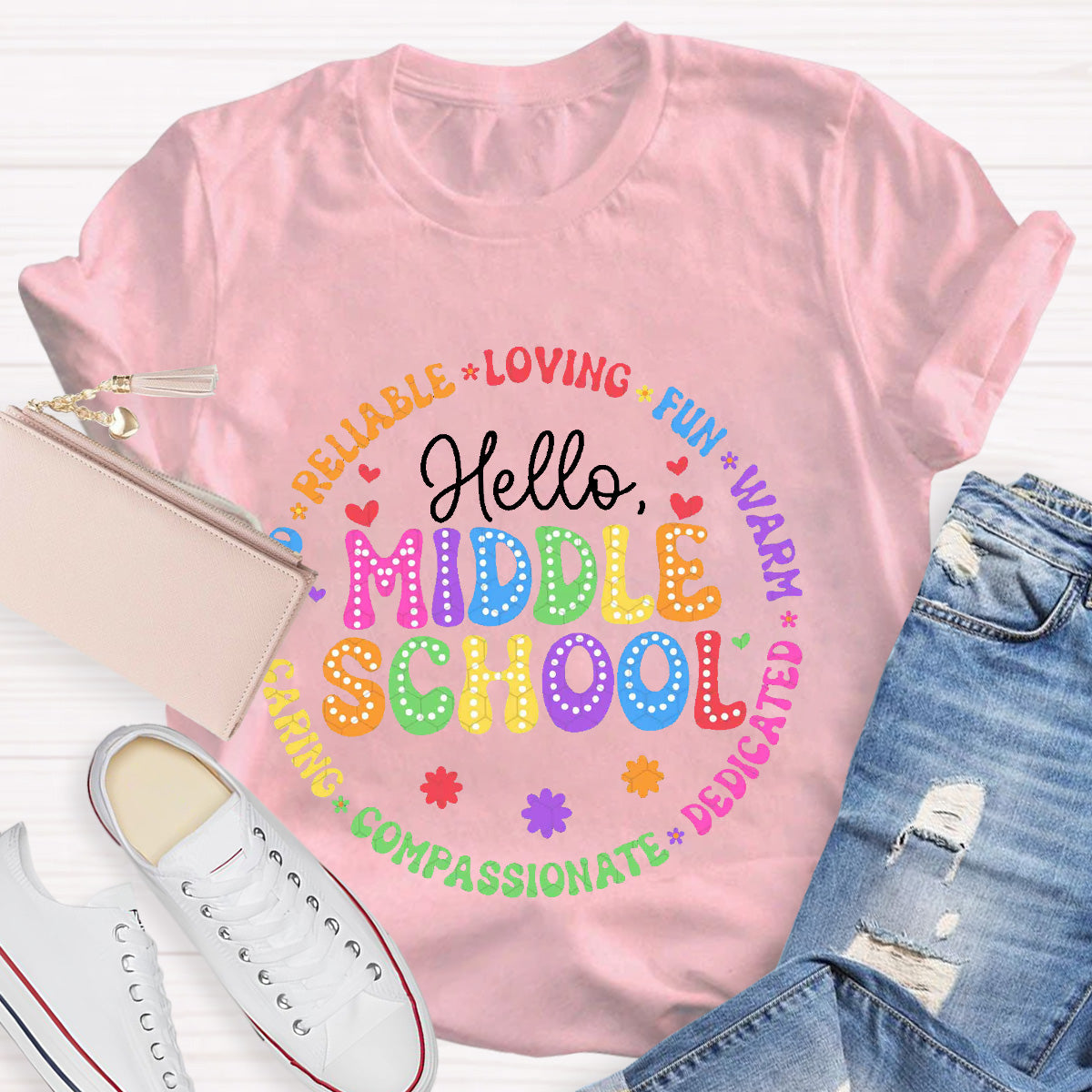 Hello  Middle School Loving Teacher T-Shirt