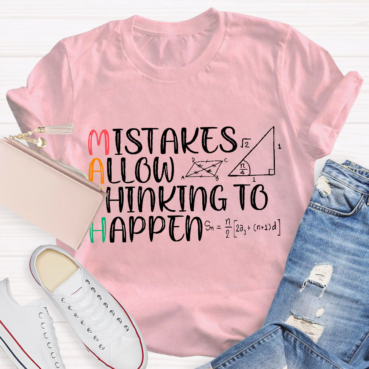 Mistakes Allow Thinking to Happen Math Teacher T-Shirt