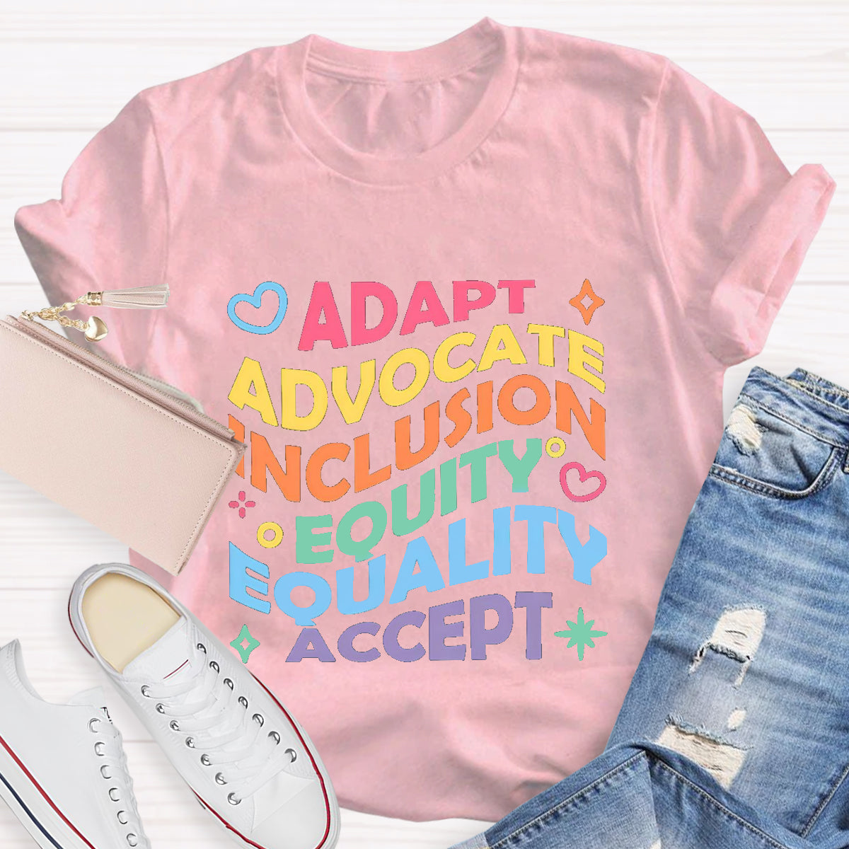 Adapt  Advocate  Accept Teacher T-Shirt