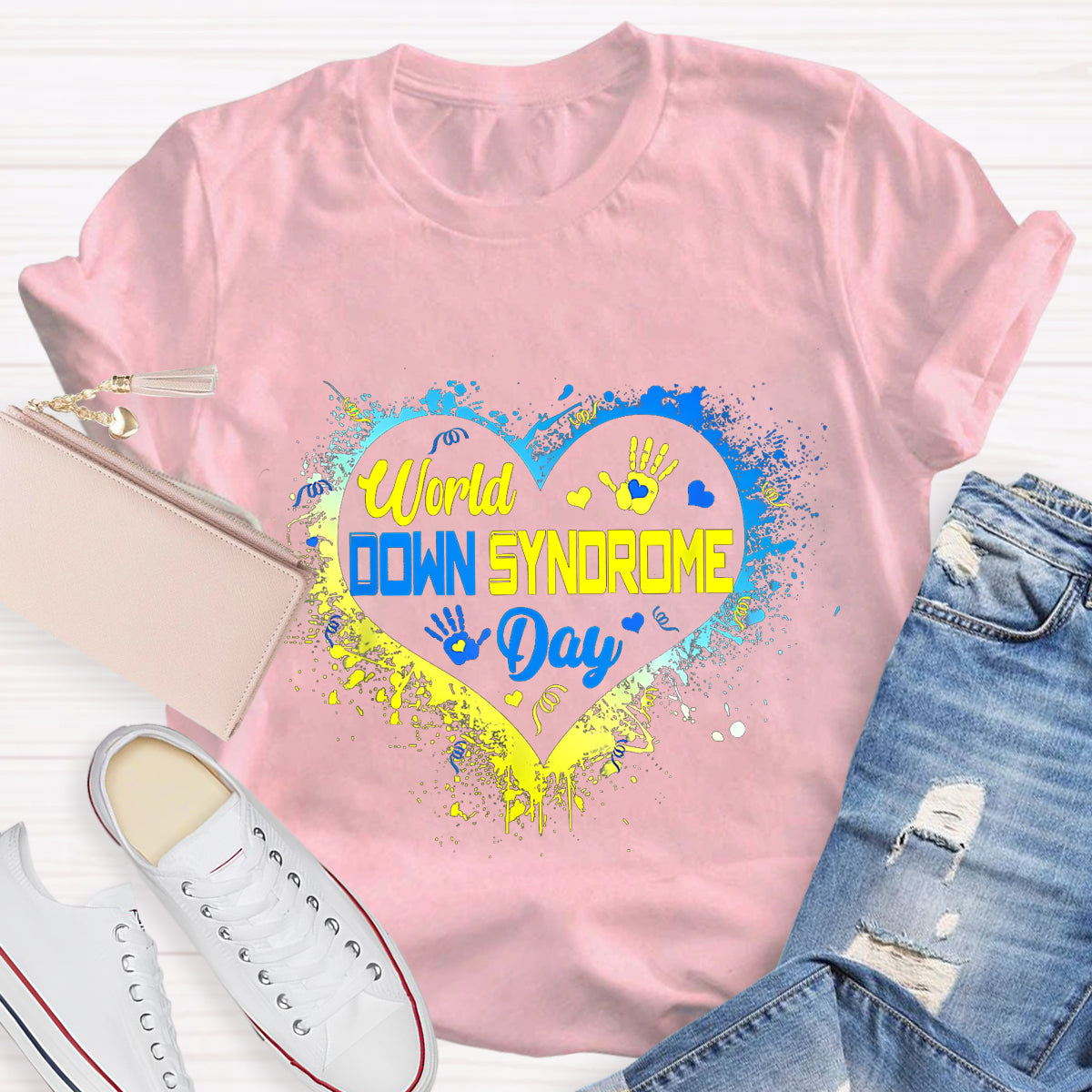 Heart Down Syndrome Day Heart T-Shirt
