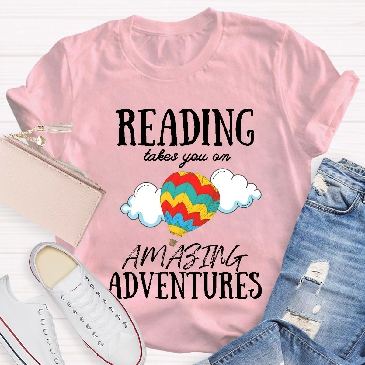 Reading Takes You On Amazing  Adventures Teacher T-Shirt