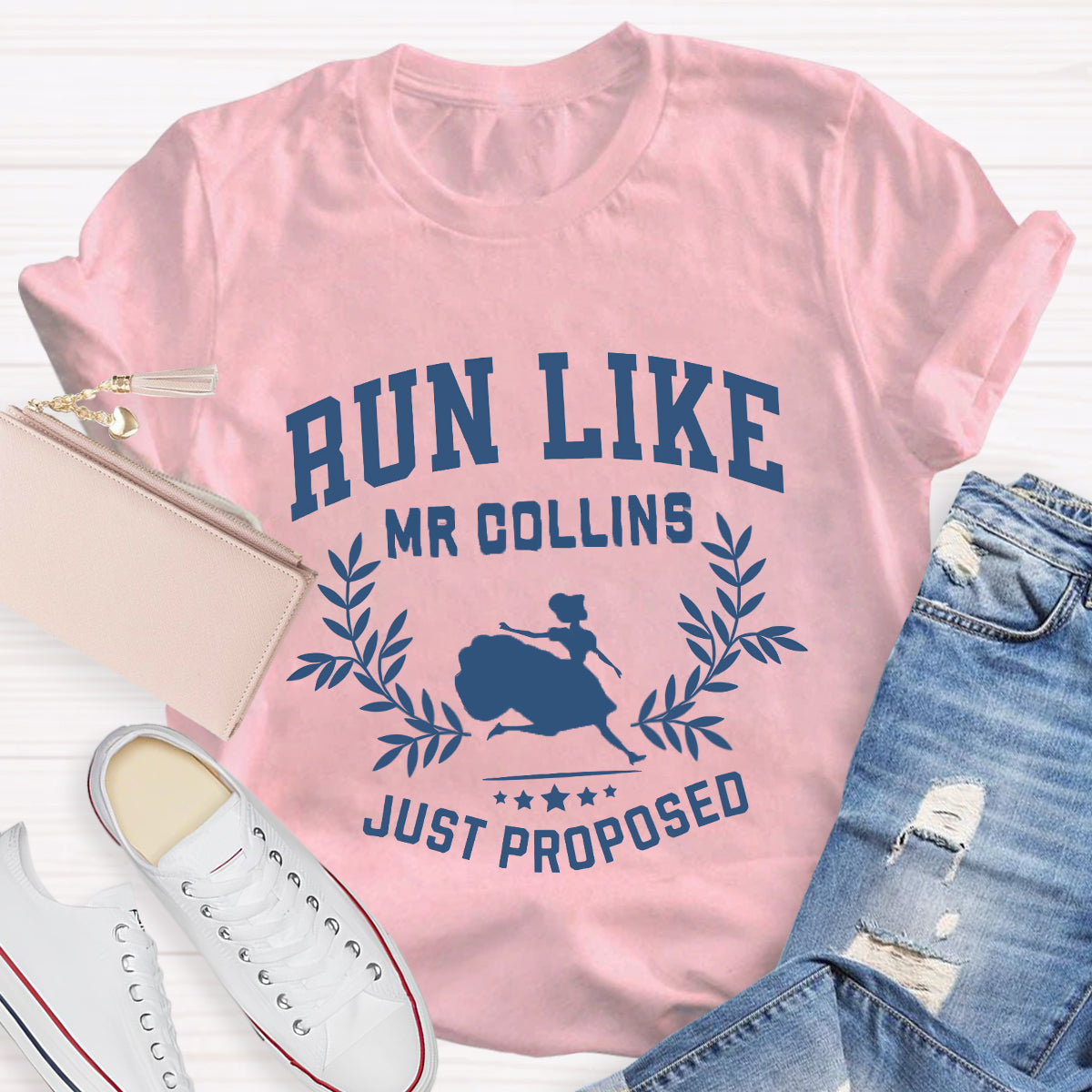 Run Like Mr Collins Just Proposed Teacher T-Shirt