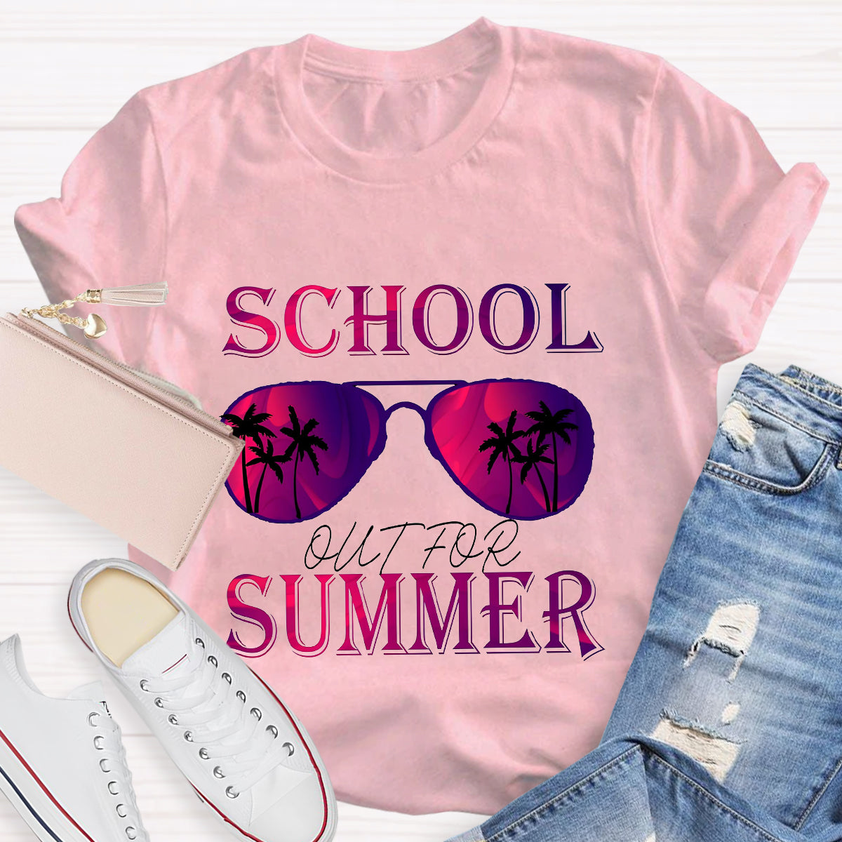 Summer Beach School Out For Summer Teacher T-Shirt