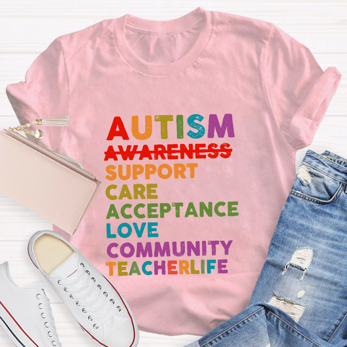 Autism Support Care Acceptance Love Community T-Shirt
