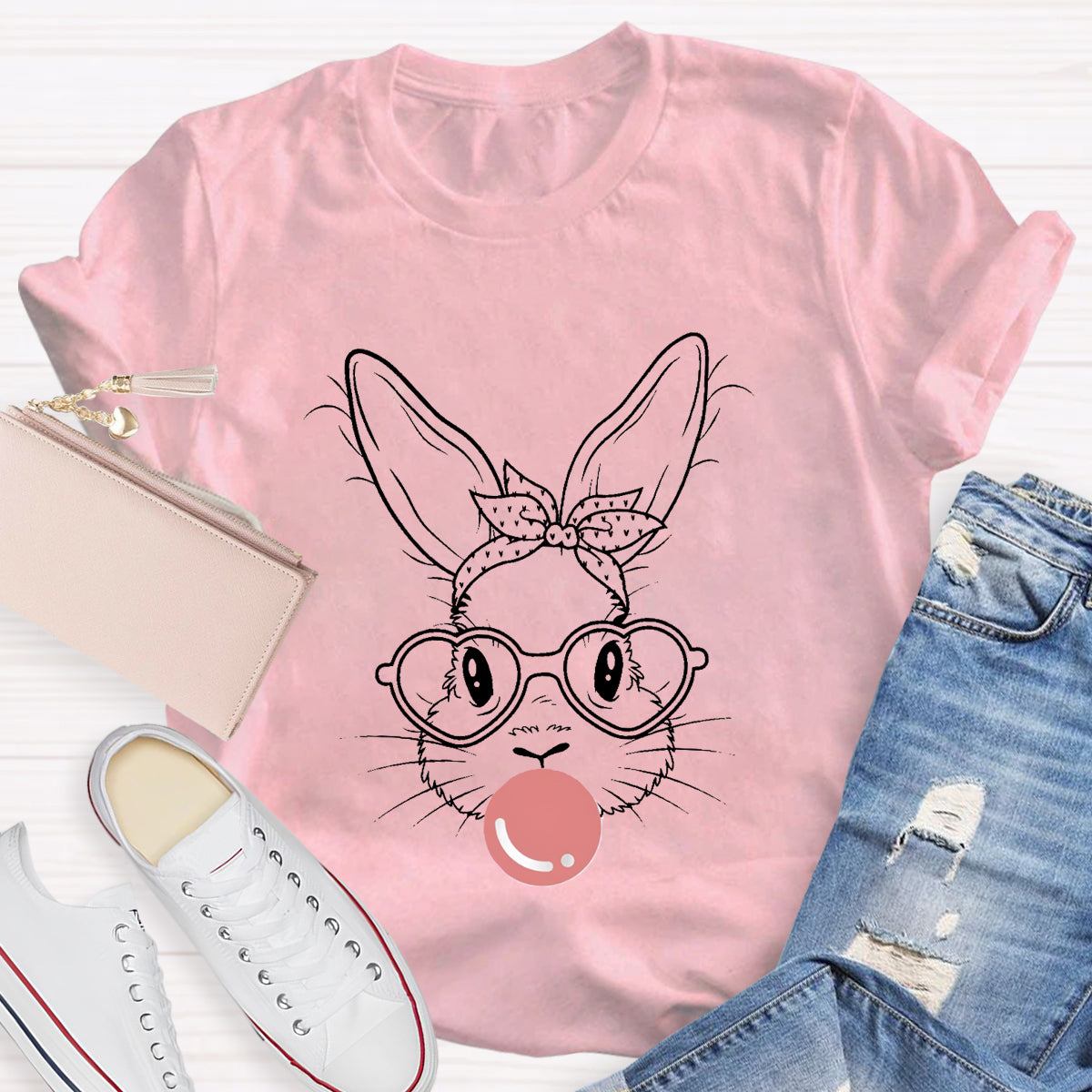 Bunny With Leopard Bandana T-Shirt