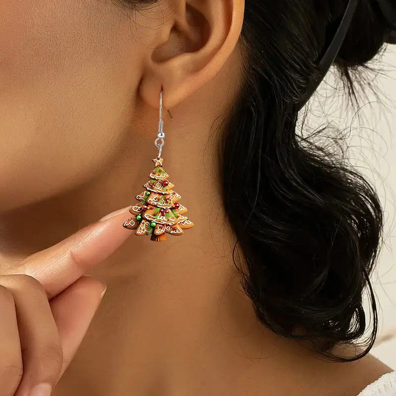 Cookie Christmas Tree Acrylic Earrings