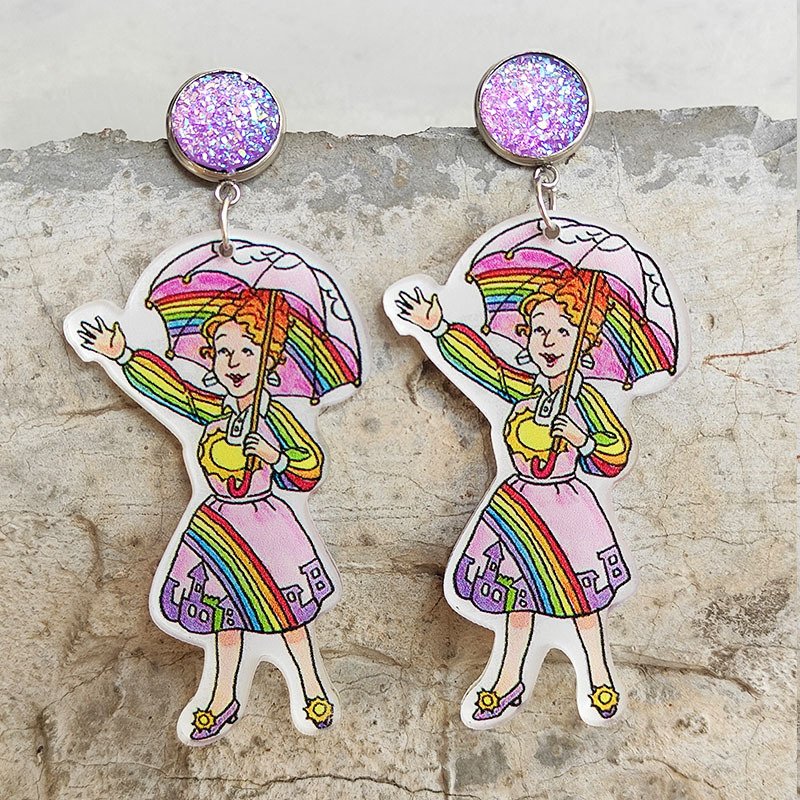 Science Rainbow Letters Acrylic Earrings