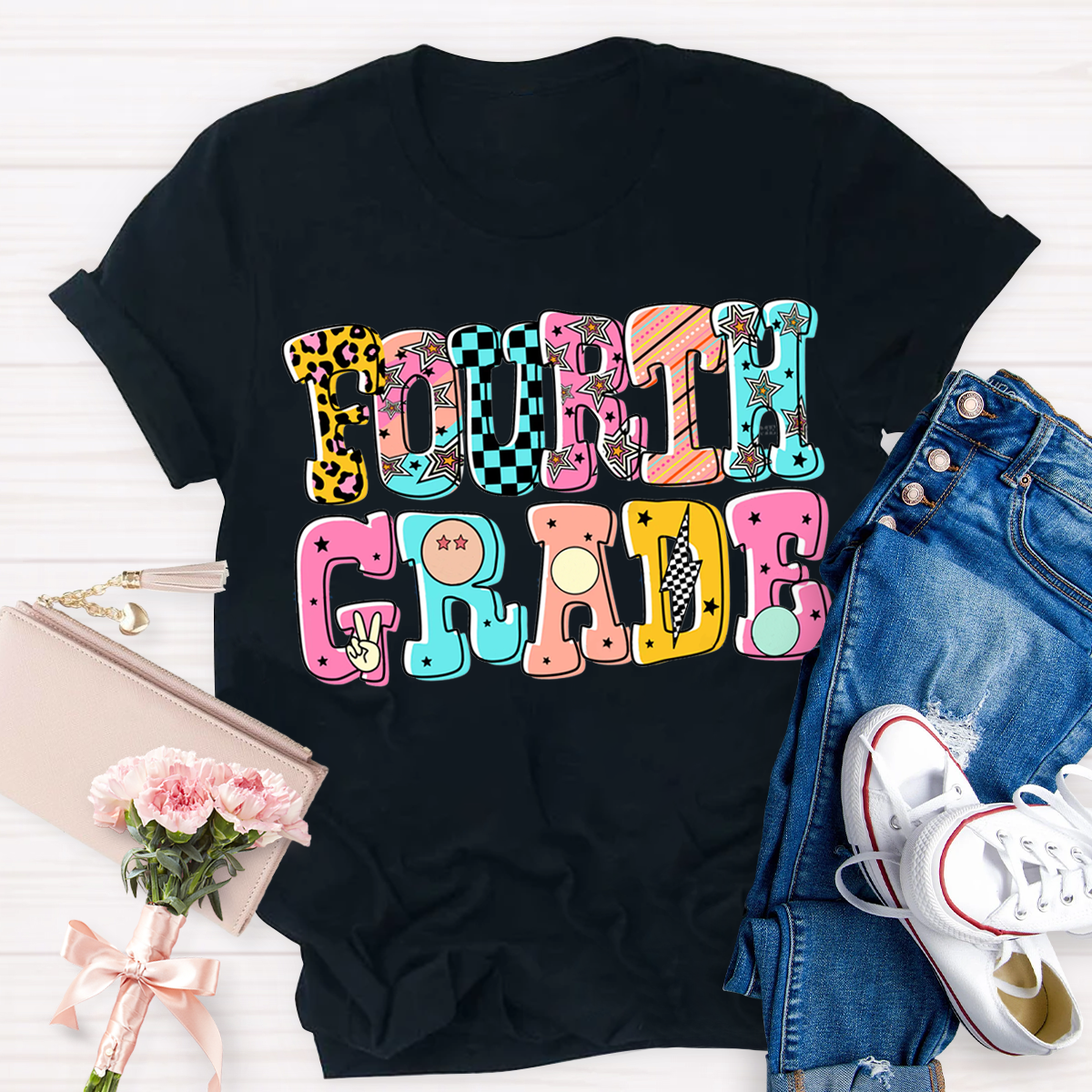 Personalized Grade Cartoon Teachers T-Shirt