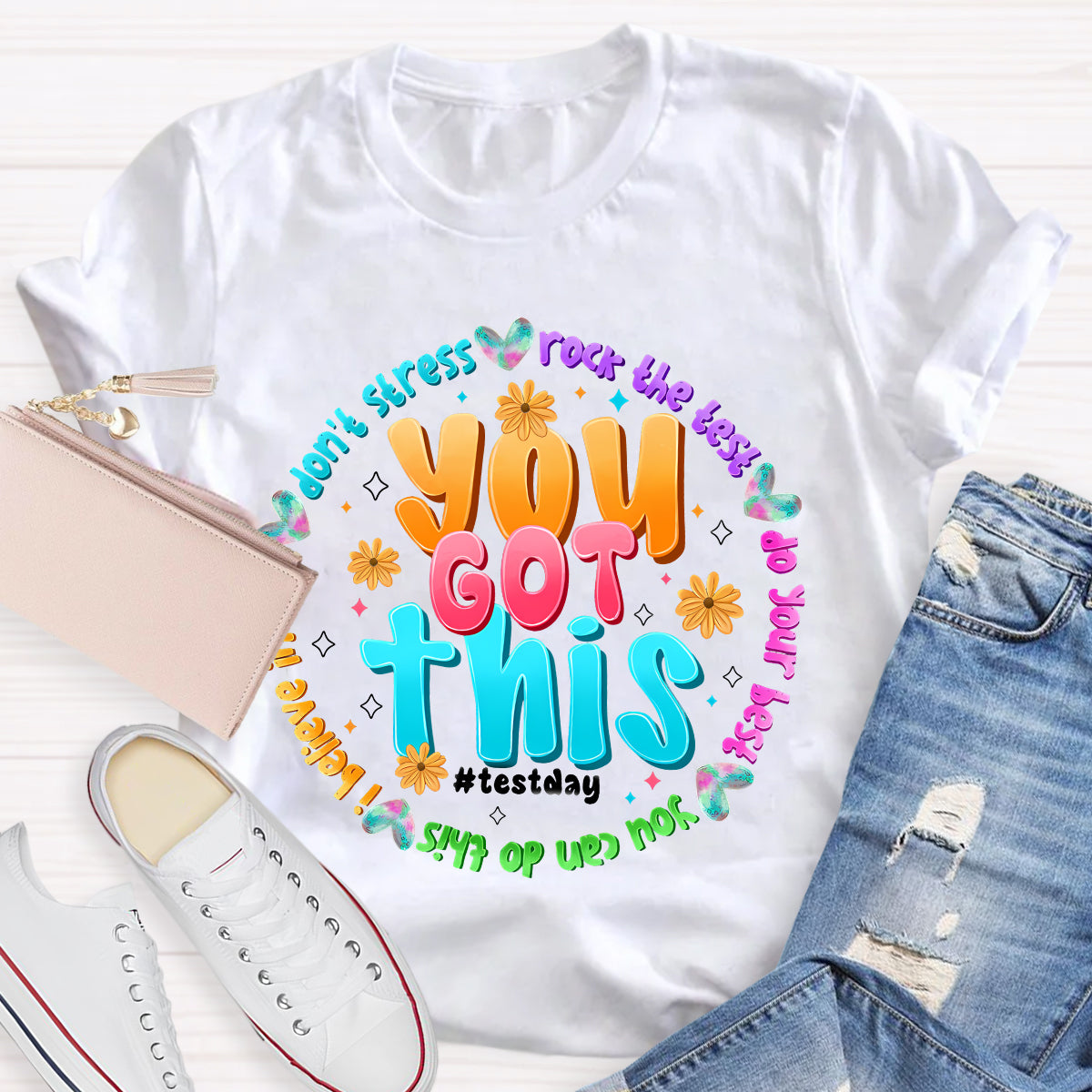You Got This Test Day Don'T Stress Rock The Test Do Your Best Teacher T-shirt