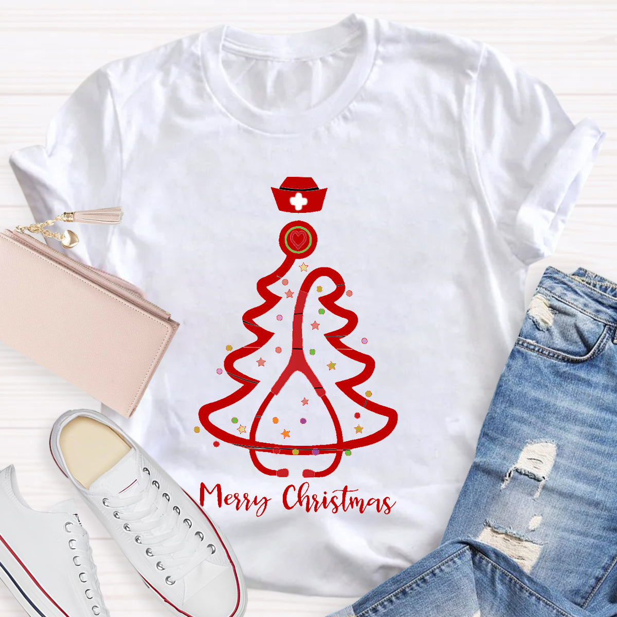Merry Christmas School Nurse T-shirt