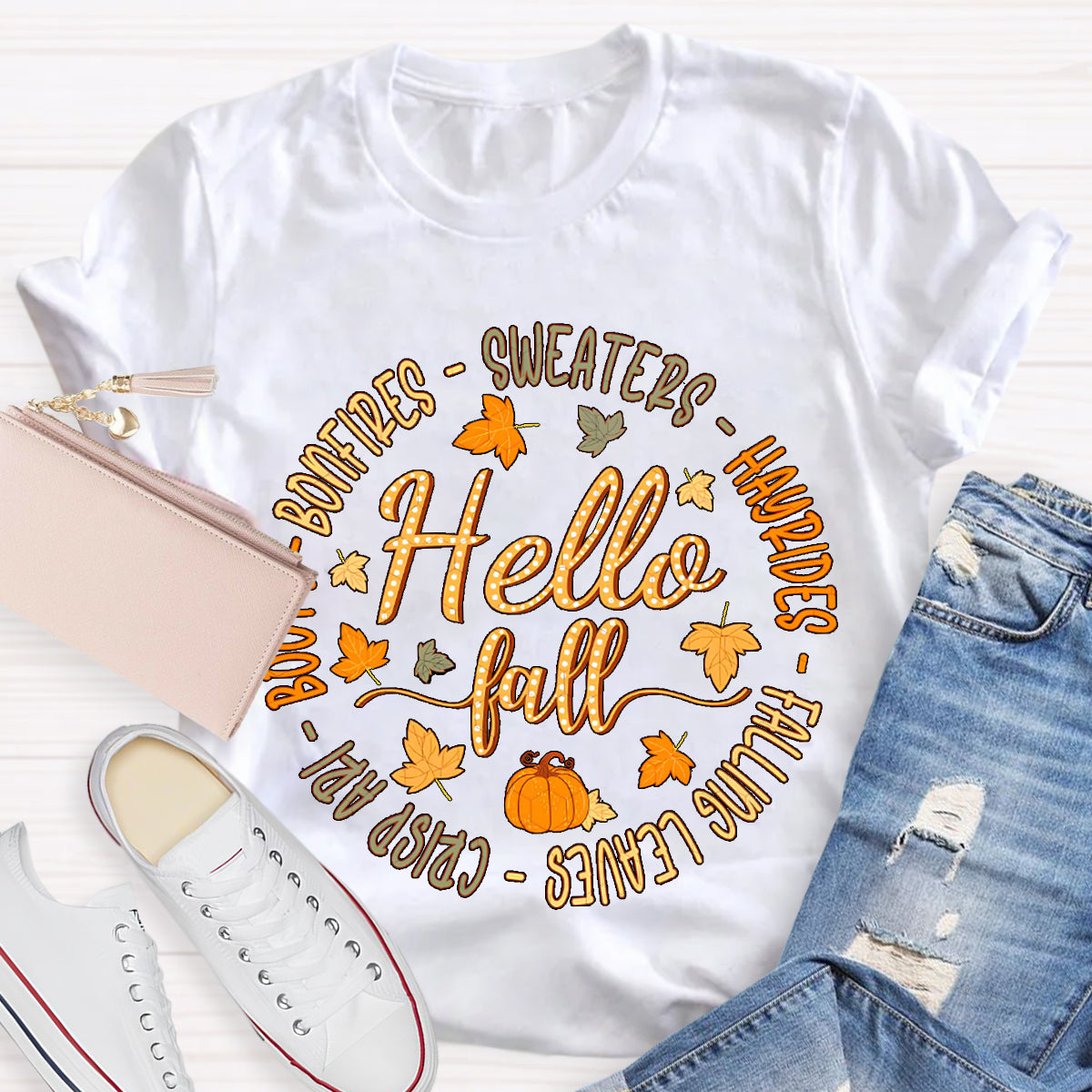 Hello Fall Sweater Boots T-Shirt
