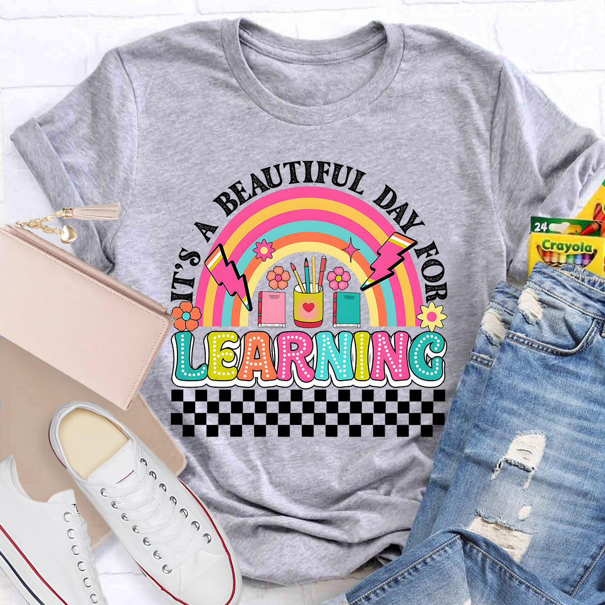 It's A Beautiful Day For Learning Teacher T-Shirt