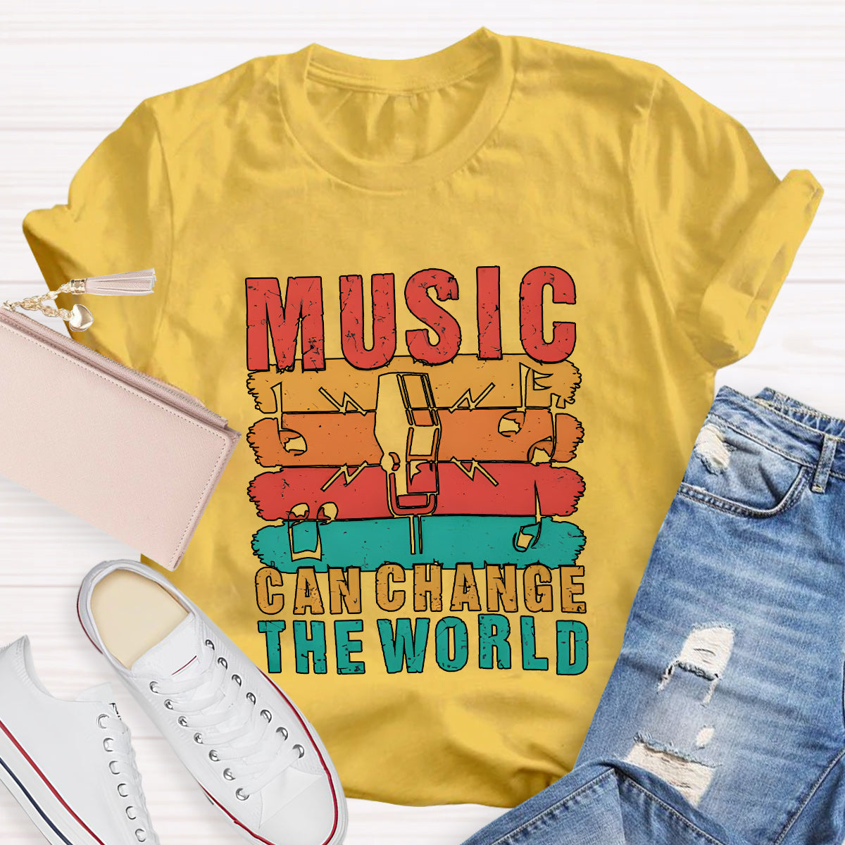 Music Can Change The World Teacher T-Shirt