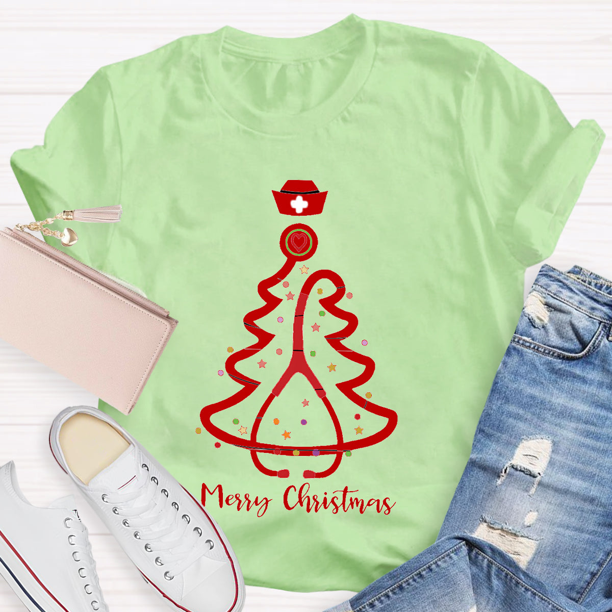 Merry Christmas School Nurse T-shirt