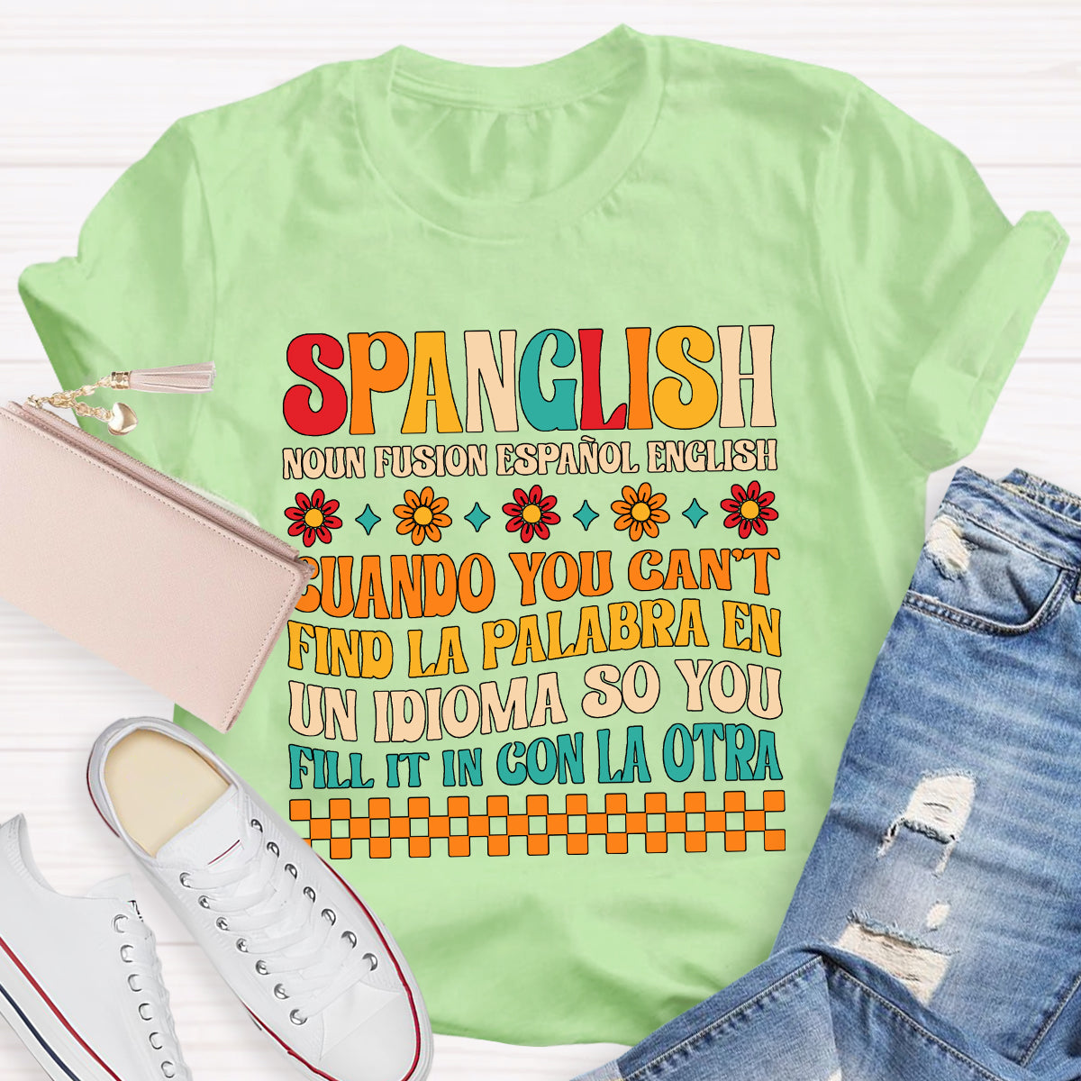 Spanglish Definition Bilingual Teacher T-Shirt
