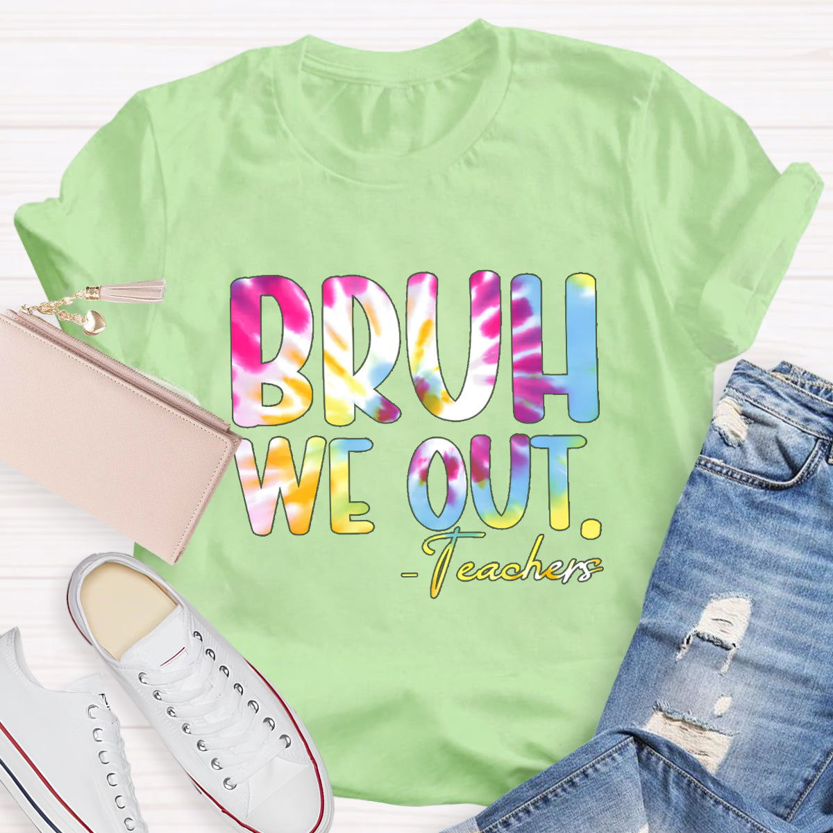 Coloful Bruh We Out Teachers T-Shirt