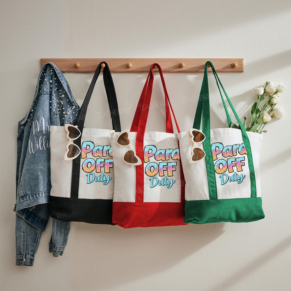 Para Off Duty Pattern Letters   Color-blocked Canvas Bag