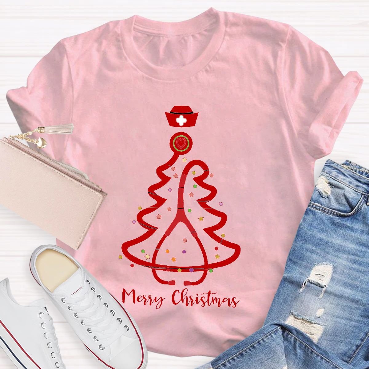 Merry Christmas School Nurse T-shirt