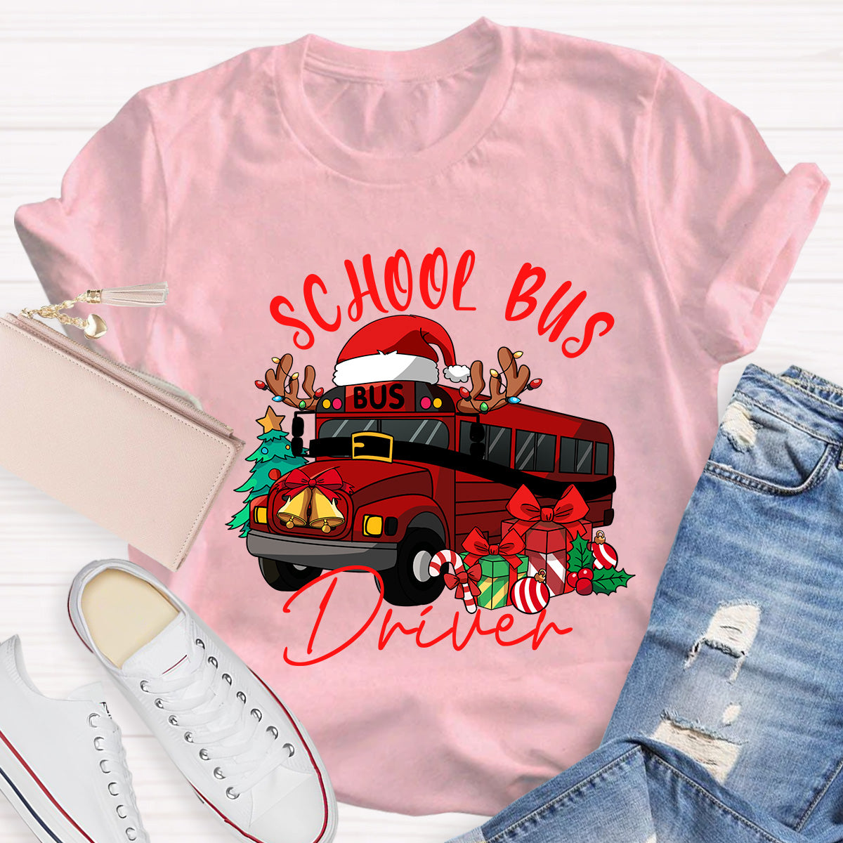 School Bus Driver Christmas School Bus Christmas Vibes T-shirt
