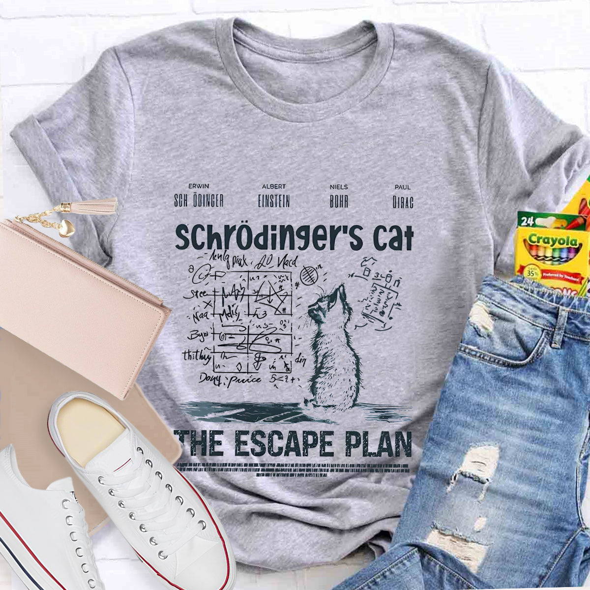 Schrödinger's Cat Escape Plan Math Teacher T-Shirt