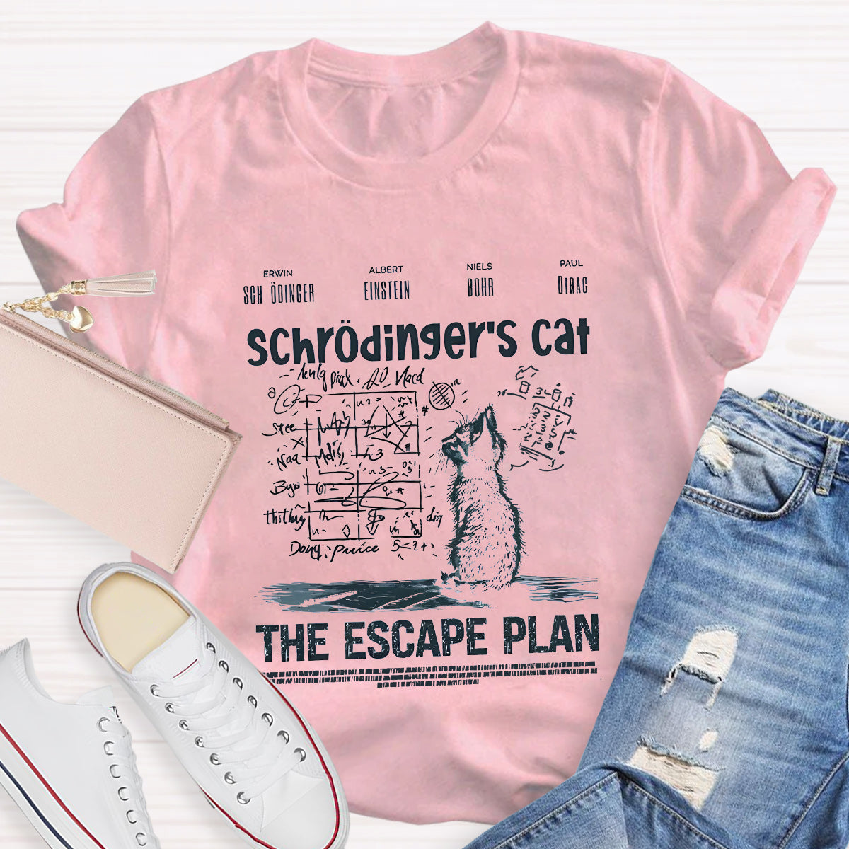 Schrödinger's Cat Escape Plan Math Teacher T-Shirt