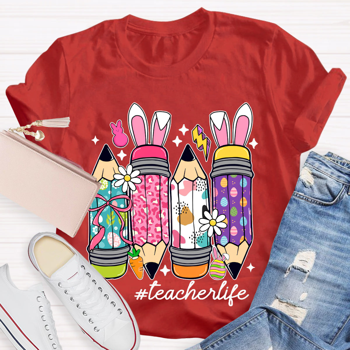 Easter Pencil Teacher life T-Shirt