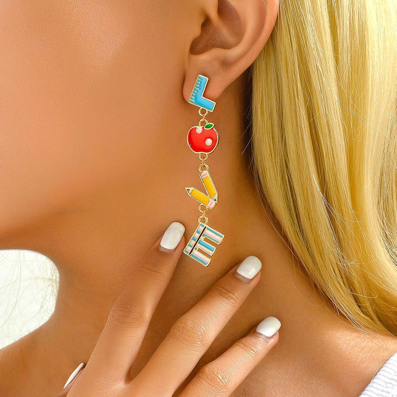 Teacher Love Pencil Fun Earrings