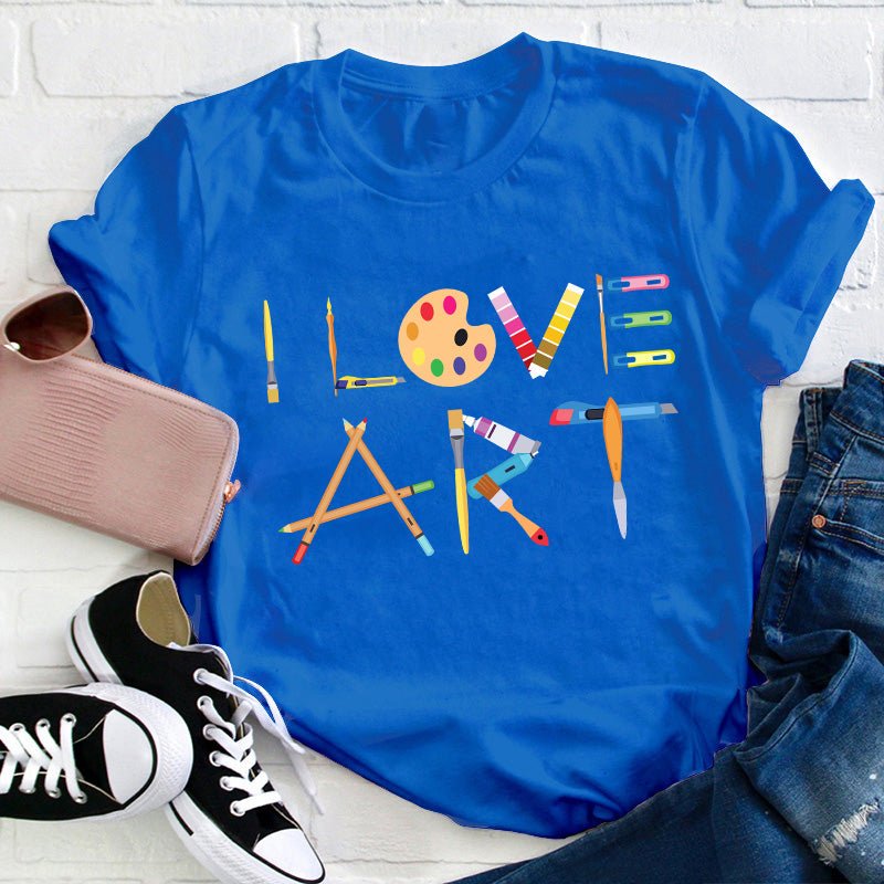 I Love Art Teacher T-Shirt