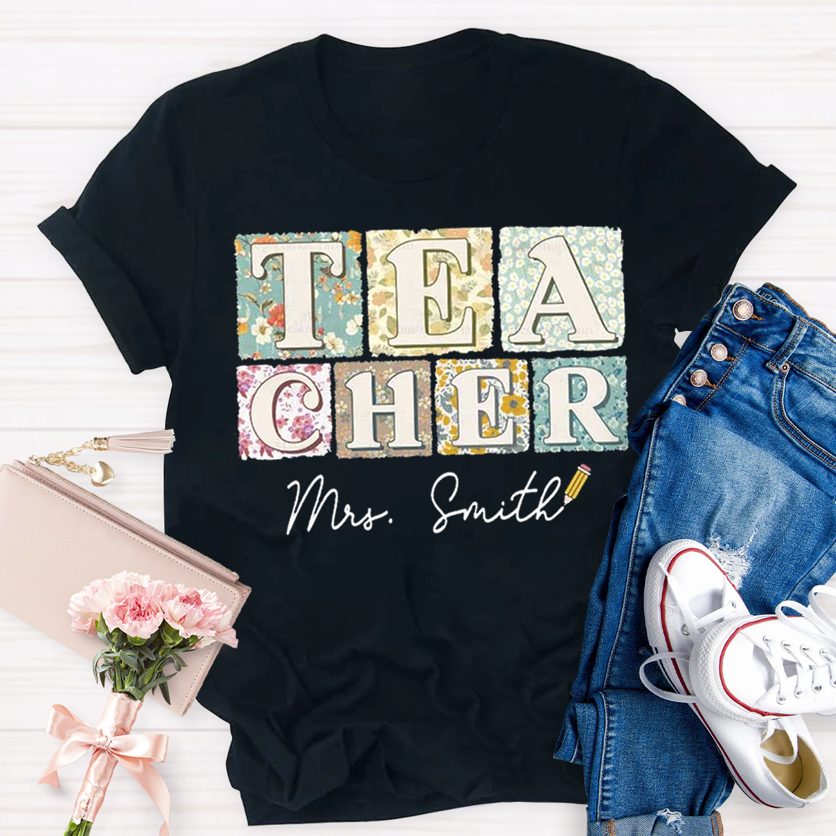 Personalized Your Name Teacher Loose T-Shirt