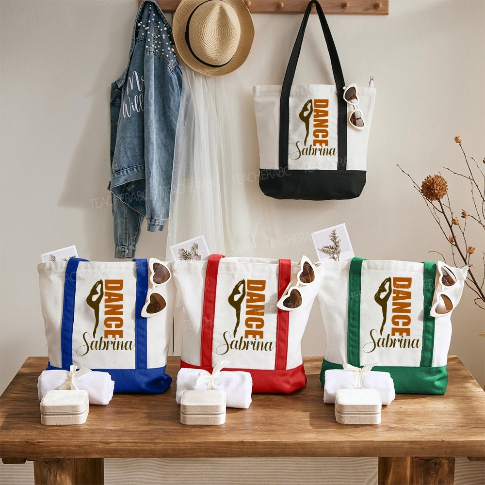 Personalized Name Dance Lover  Color-blocked Canvas Bag