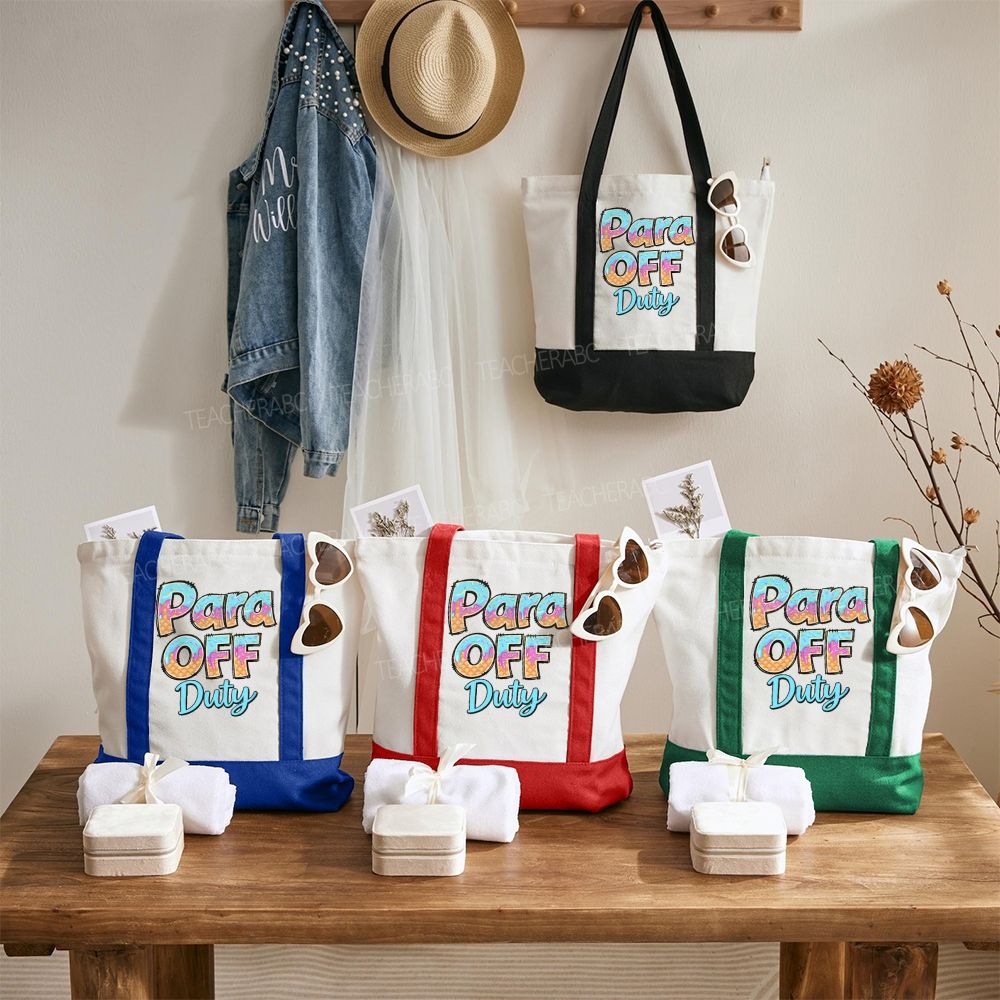 Para Off Duty Pattern Letters   Color-blocked Canvas Bag