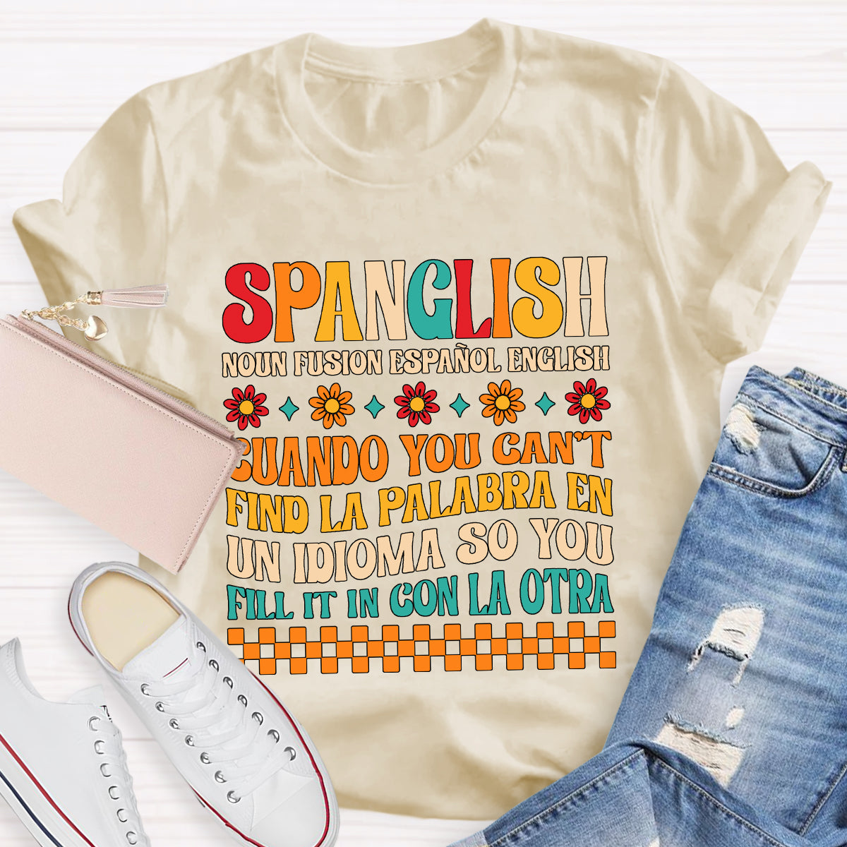 Spanglish Definition Bilingual Teacher T-Shirt