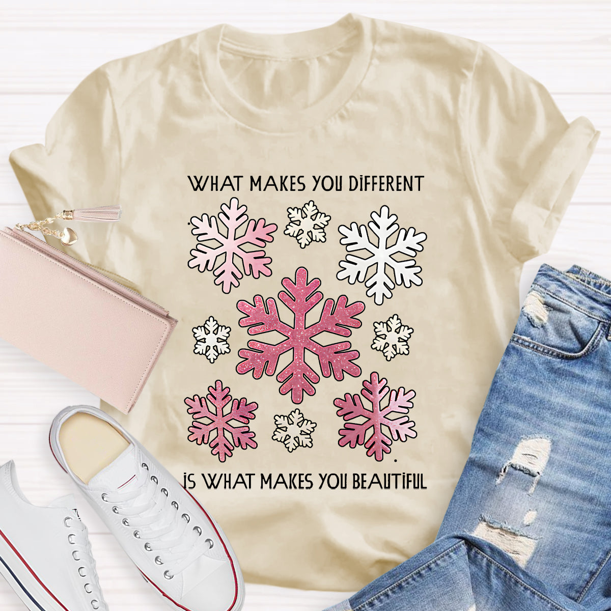 What Makes You Different Is What Makes You Beautiful Like Snowflakes T-shirt