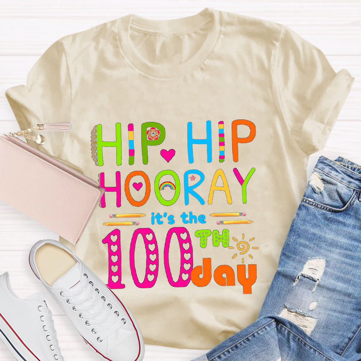 Hip Hip Hooray It's The 100th Day T-Shirt