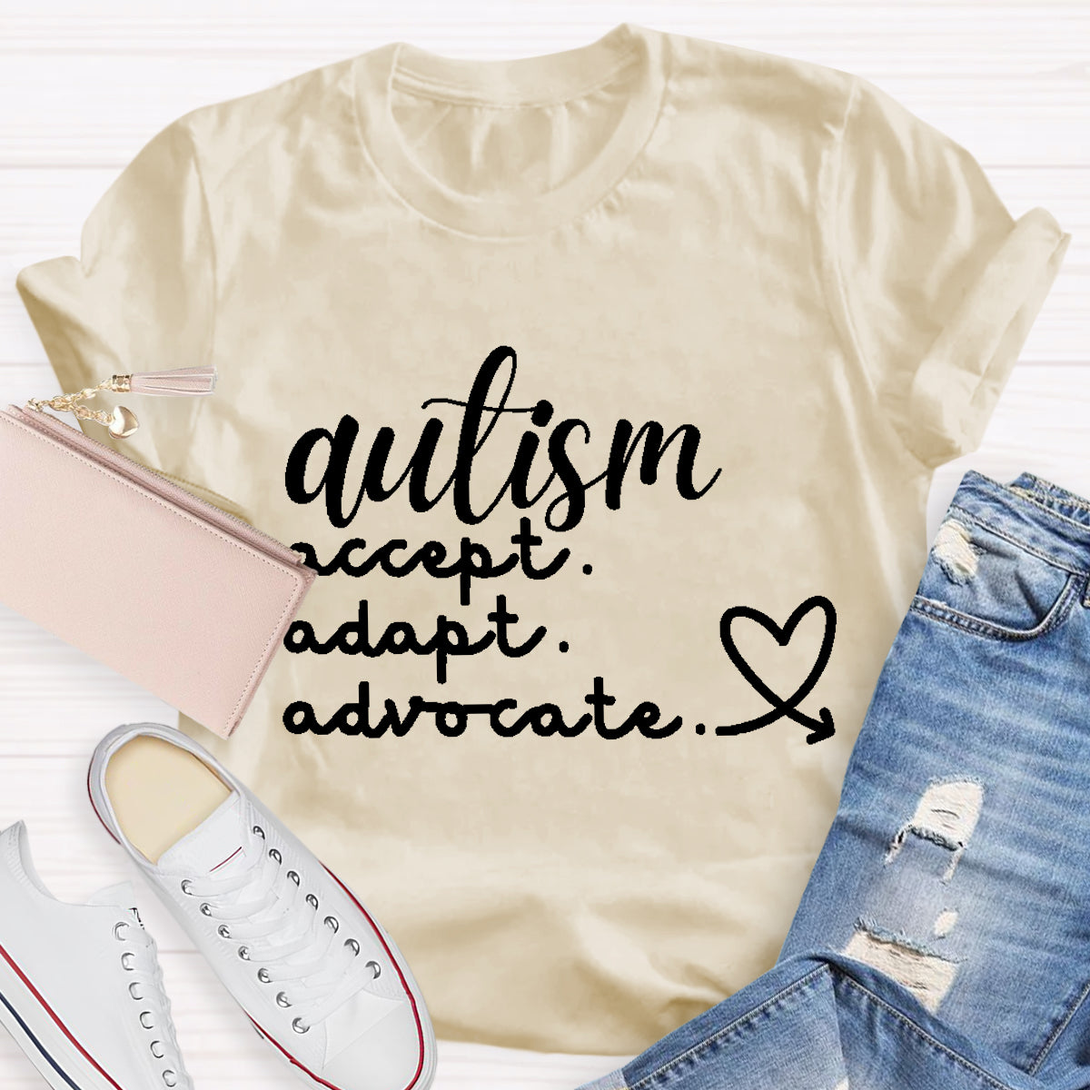 Autism Accept  Adapt Advocate Teacher T-Shirt