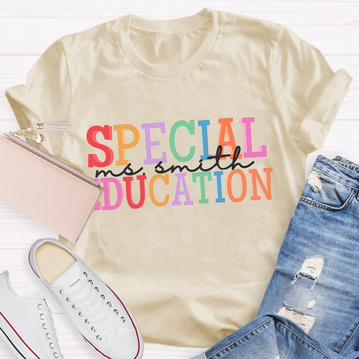 Personalized Special Education Teacher Name T-Shirt