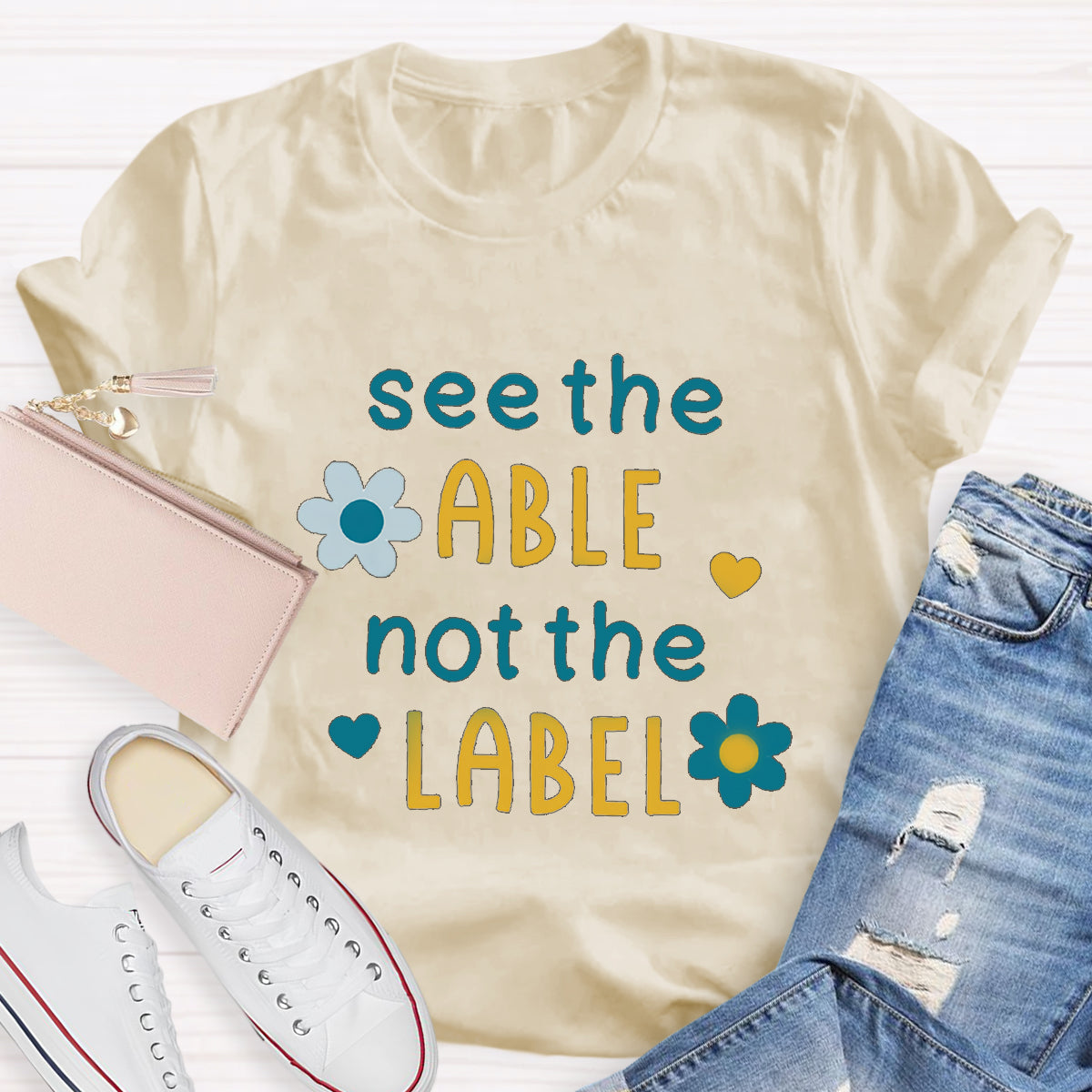 See The Able Not the Label Flower T-Shirt