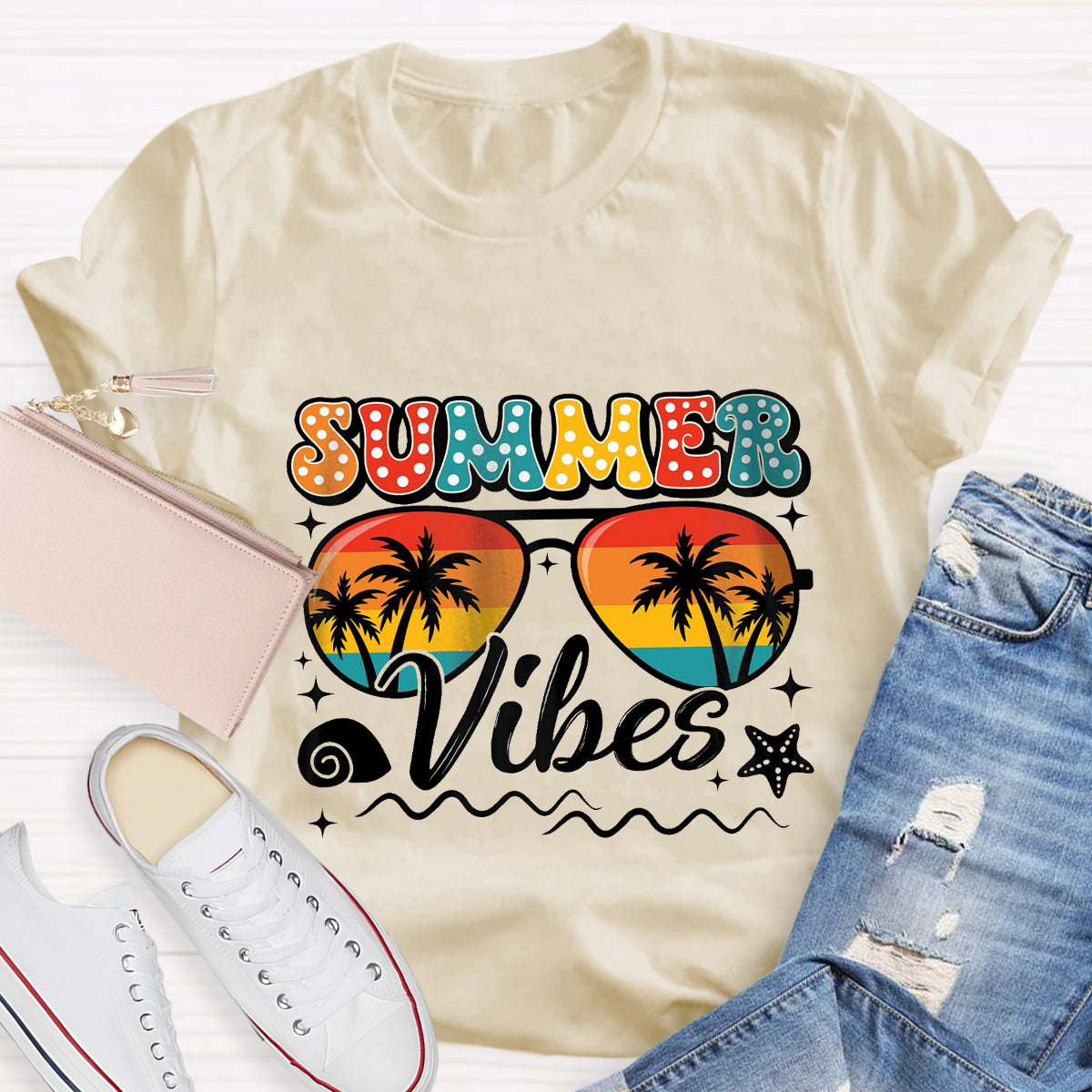Summer Vibes Teacher T-Shirt