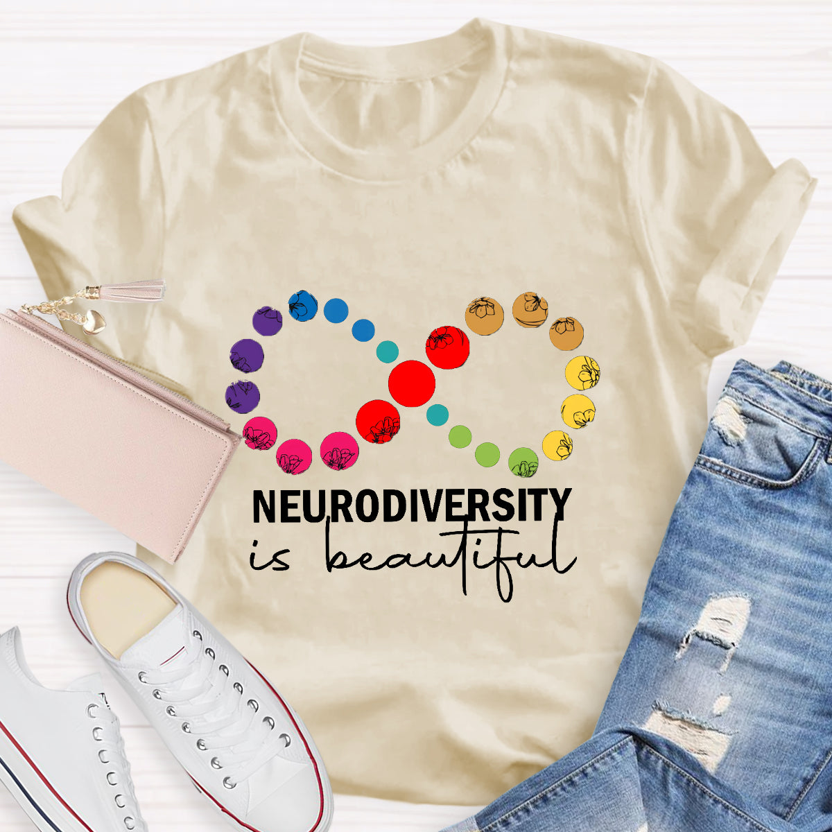 Neurodiversity is Beautiful Infinity Symbol Teacher T-Shirt