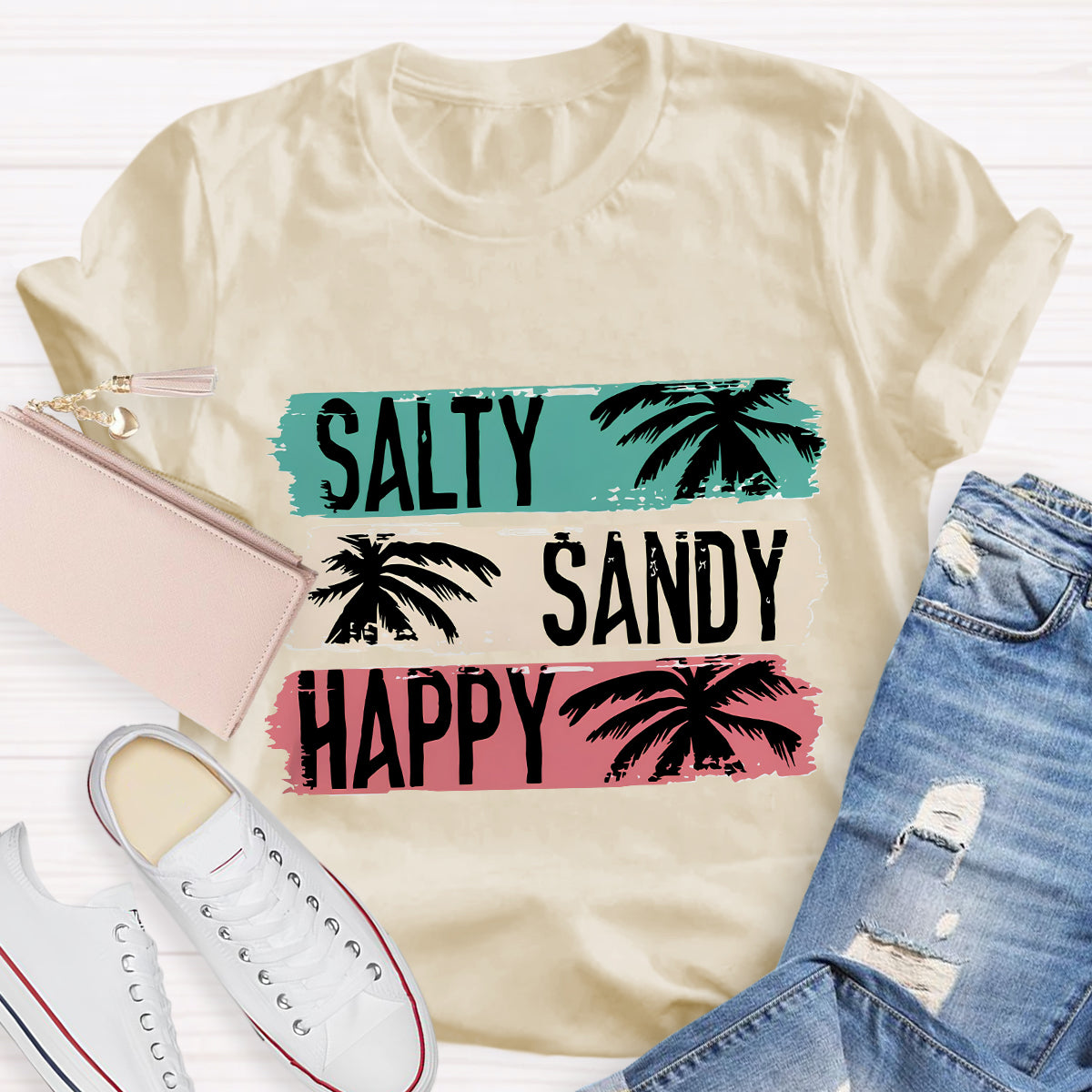Salty Sandy Happy Teacher T-Shirt