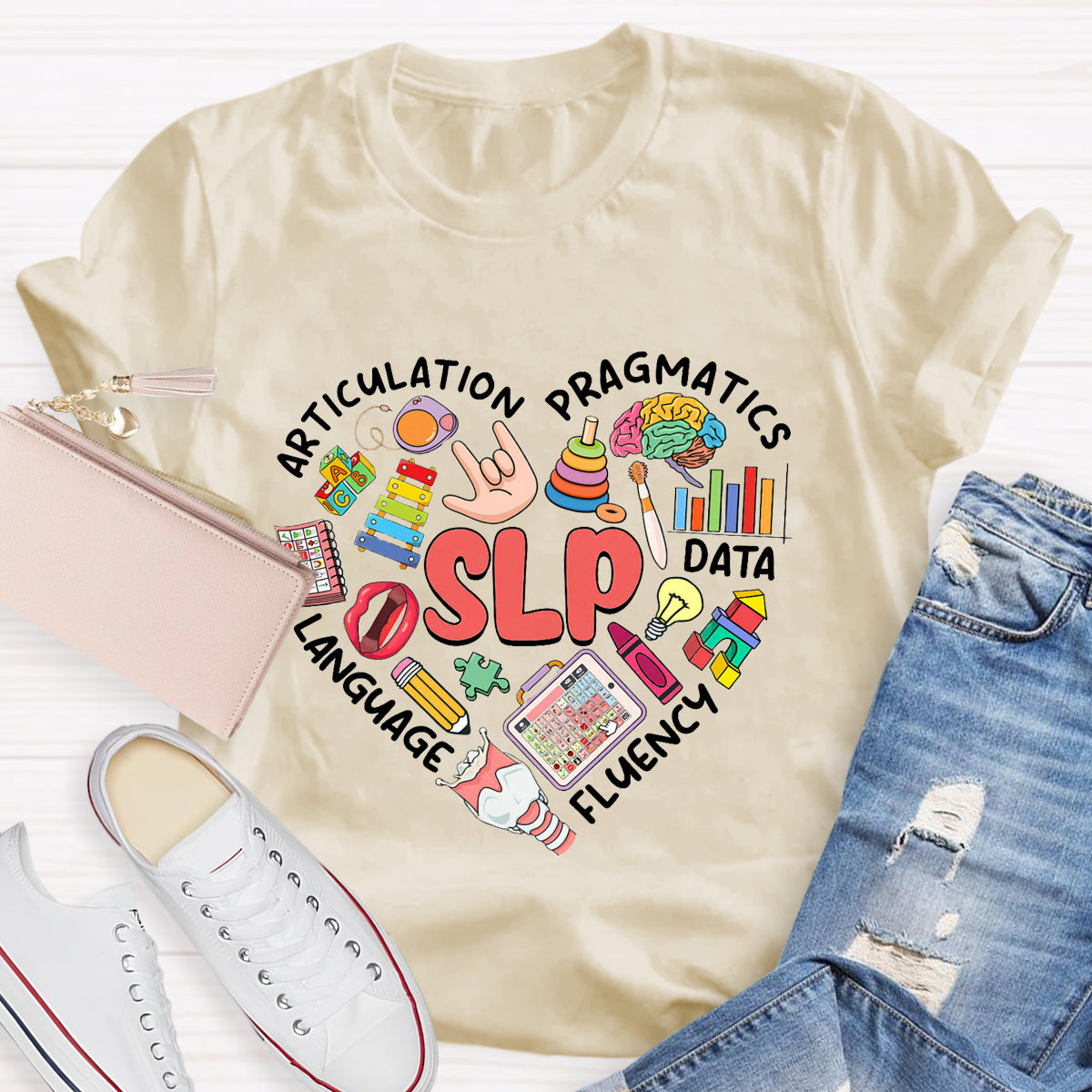 Articulation Pragmatics Language Fluency SLP Teacher T-Shirt