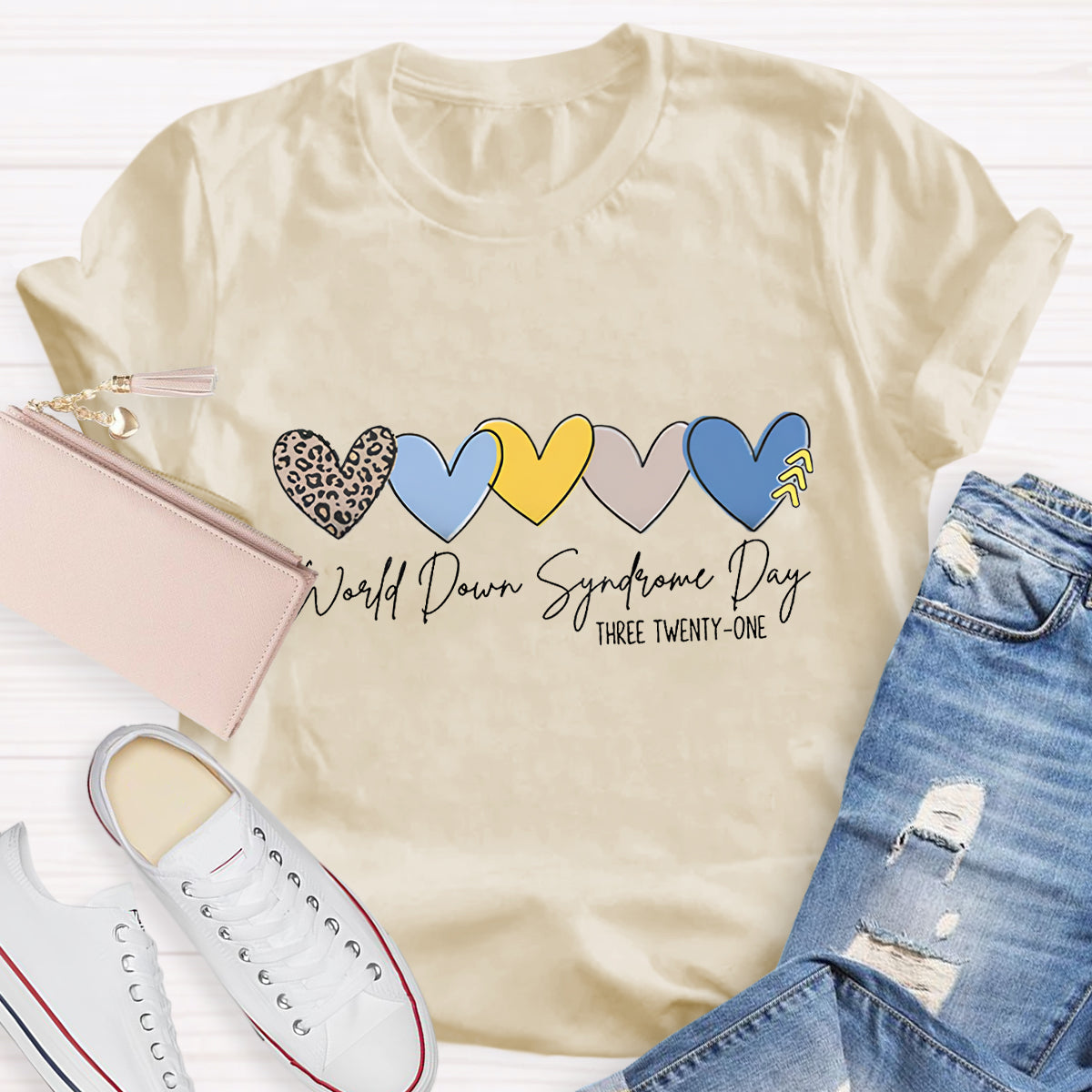 World Down Syndrome Day Leopard Heart T-Shirt