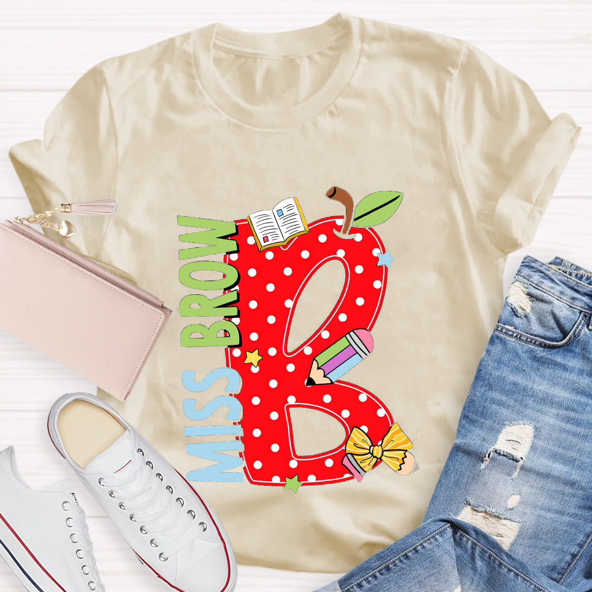 Personalized Name Book Teacher T-Shirt