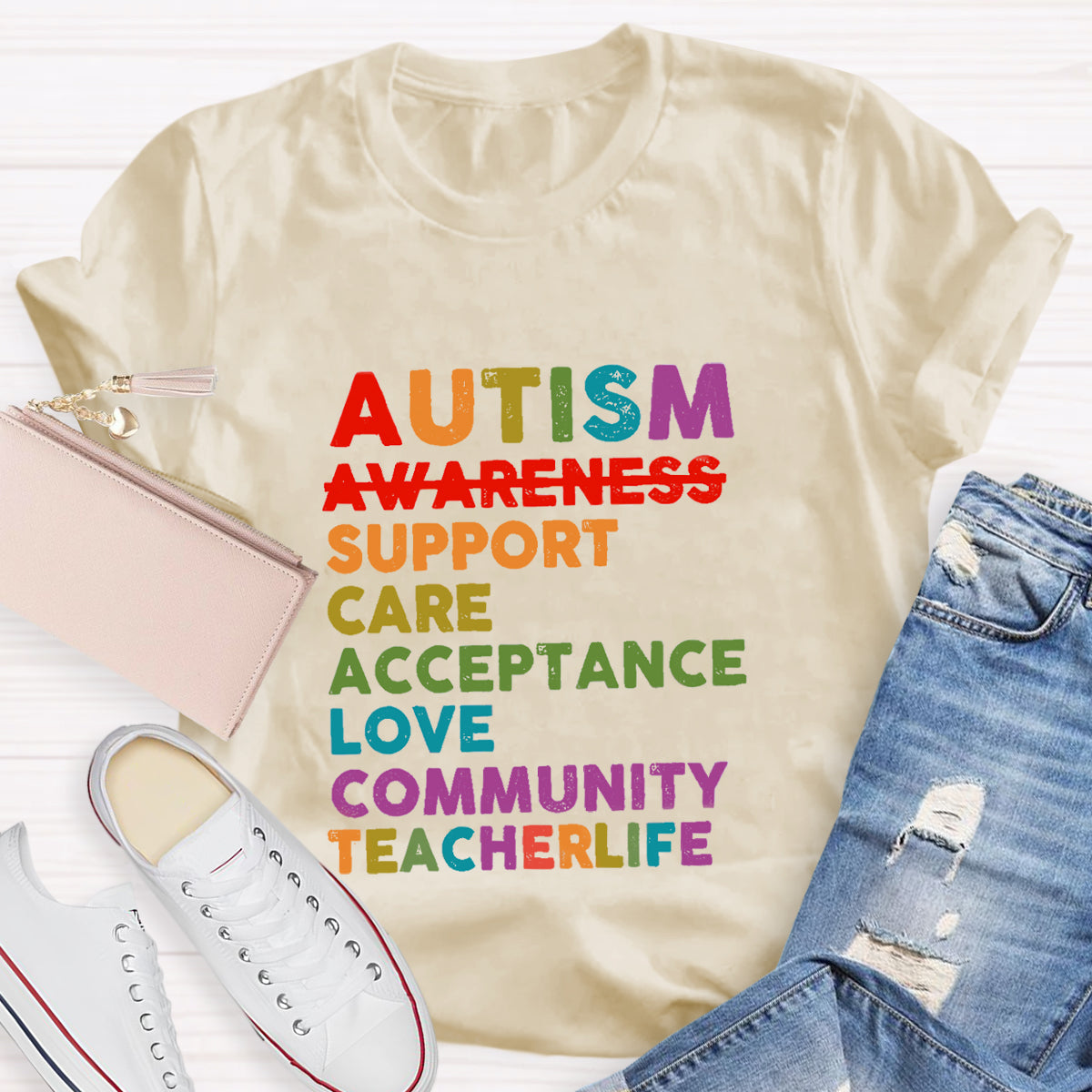 Autism Support Care Acceptance Love Community T-Shirt