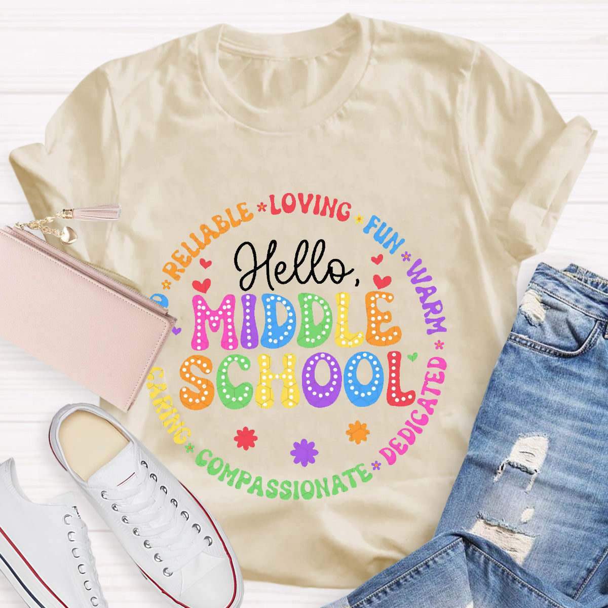 Hello  Middle School Loving Teacher T-Shirt