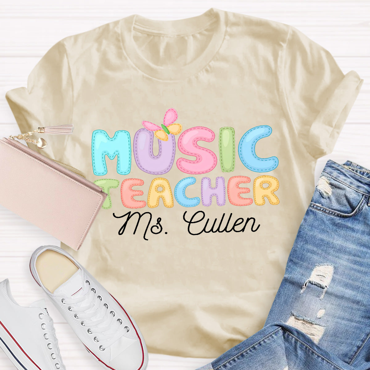 Personalize Name Music Teacher T-Shirt