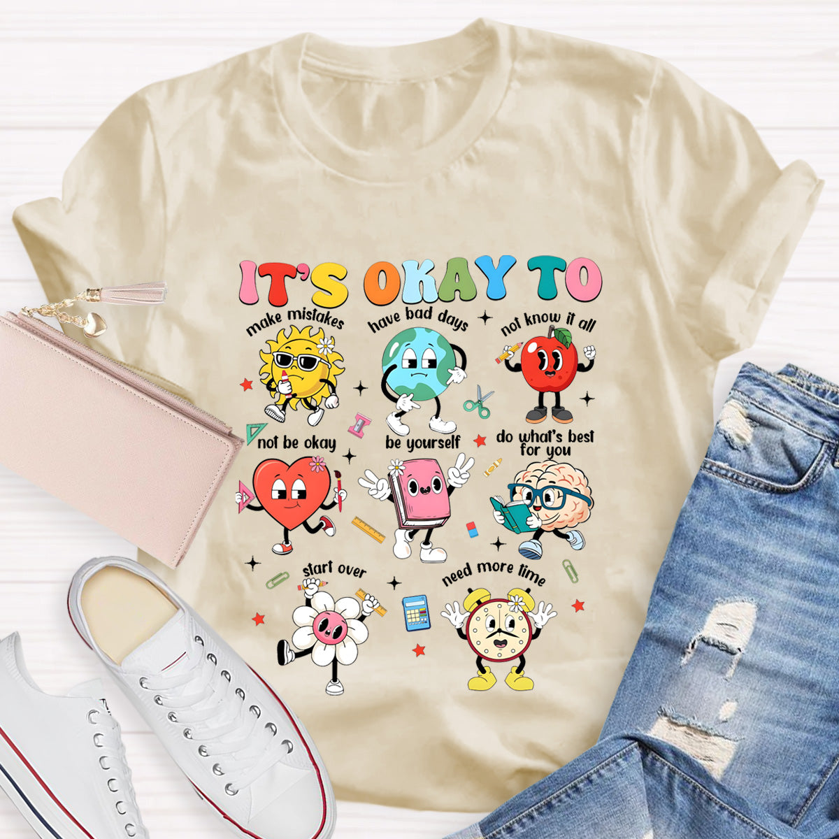 It's Okay To Make Mistakes And Need More Time Teacher T-Shirt